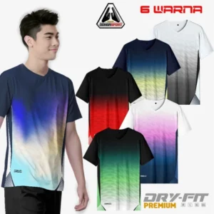 BLW SAGA Baju Badminton Premium Dewasa Kaos Olahraga Jersey Running Print